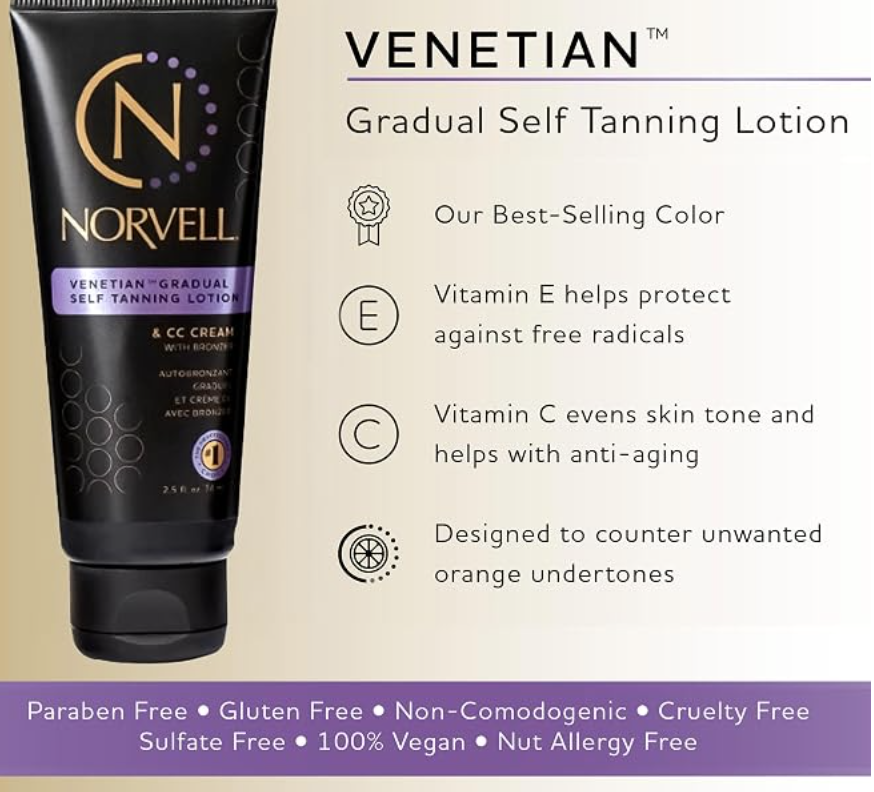 Norvell Venetian Gradual Self Tanner with Bronzer - 2.5 oz.